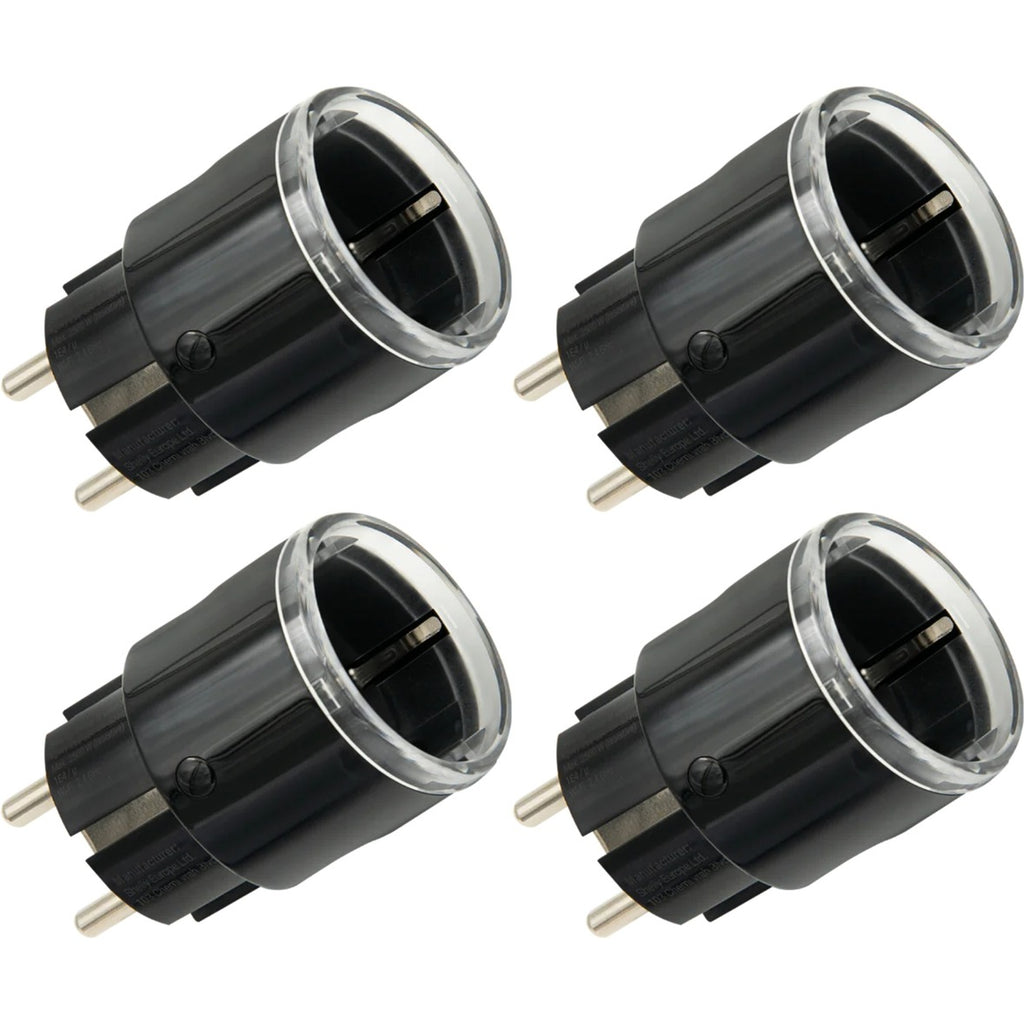 Shelly plug s gen3 slimme wifi, 4 stuks stekker (zwart, matter, wifi, bluetooth)