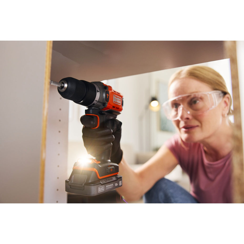 Black+decker 18v schroefklopboormachine + 18v oscillerende multitool bundel (zwart oranje)
