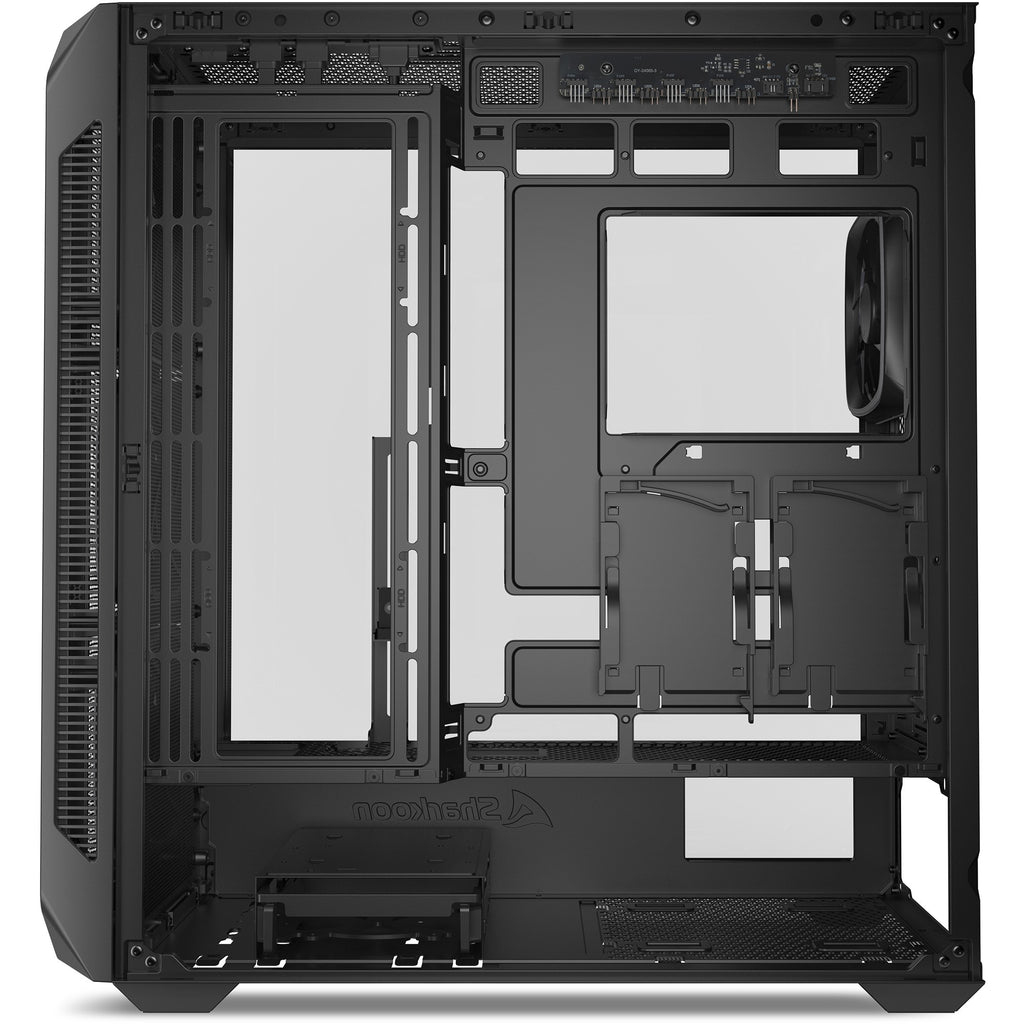 Sharkoon ak5m rgb midi tower behuizing (zwart | 2x usb-a | 1x usb-c | rgb | tempered glass)