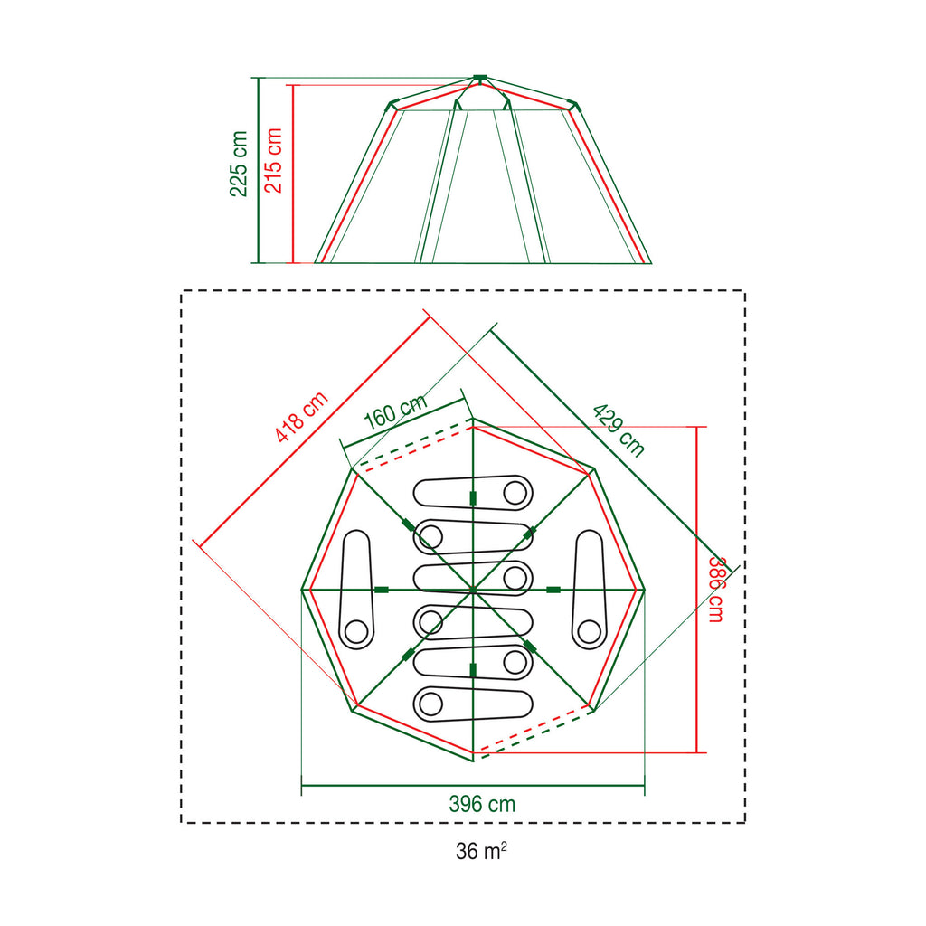 Coleman octagon 8 tent (grijs)