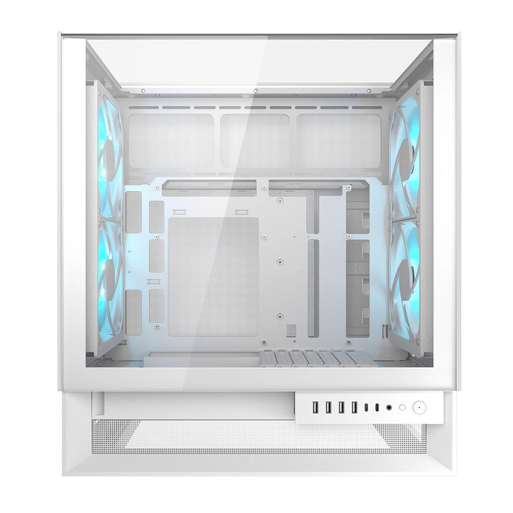 Cougar omnyx midi tower behuizing (wit | 4x usb-a | 2x usb-c | tempered glass)