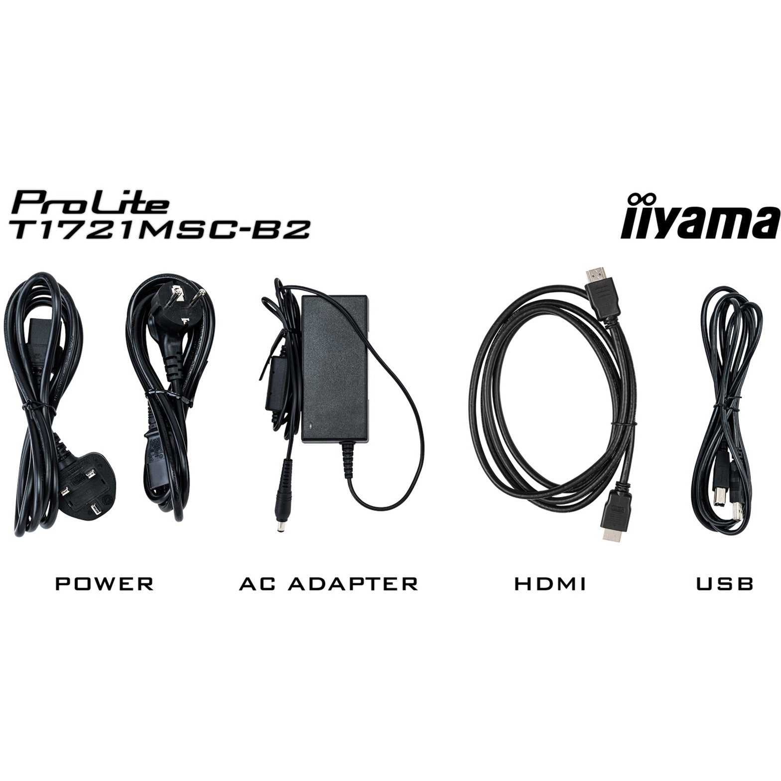 Iiyama prolite t1721msc-b2 17 touchscreen monitor (zwart, hdmi, vga, usb-a)