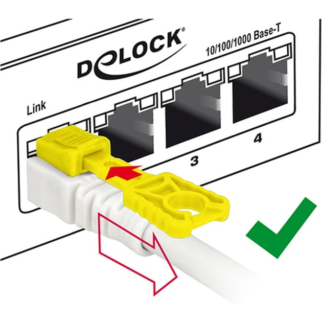 Delock patchkabel rj-45 secure met cat.6a (wit, 85332, 2 meter)