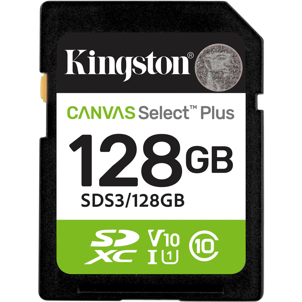 Kingston canvas select plus 128 gb sdxc geheugenkaart (uhs-i u1, class 10, v10)