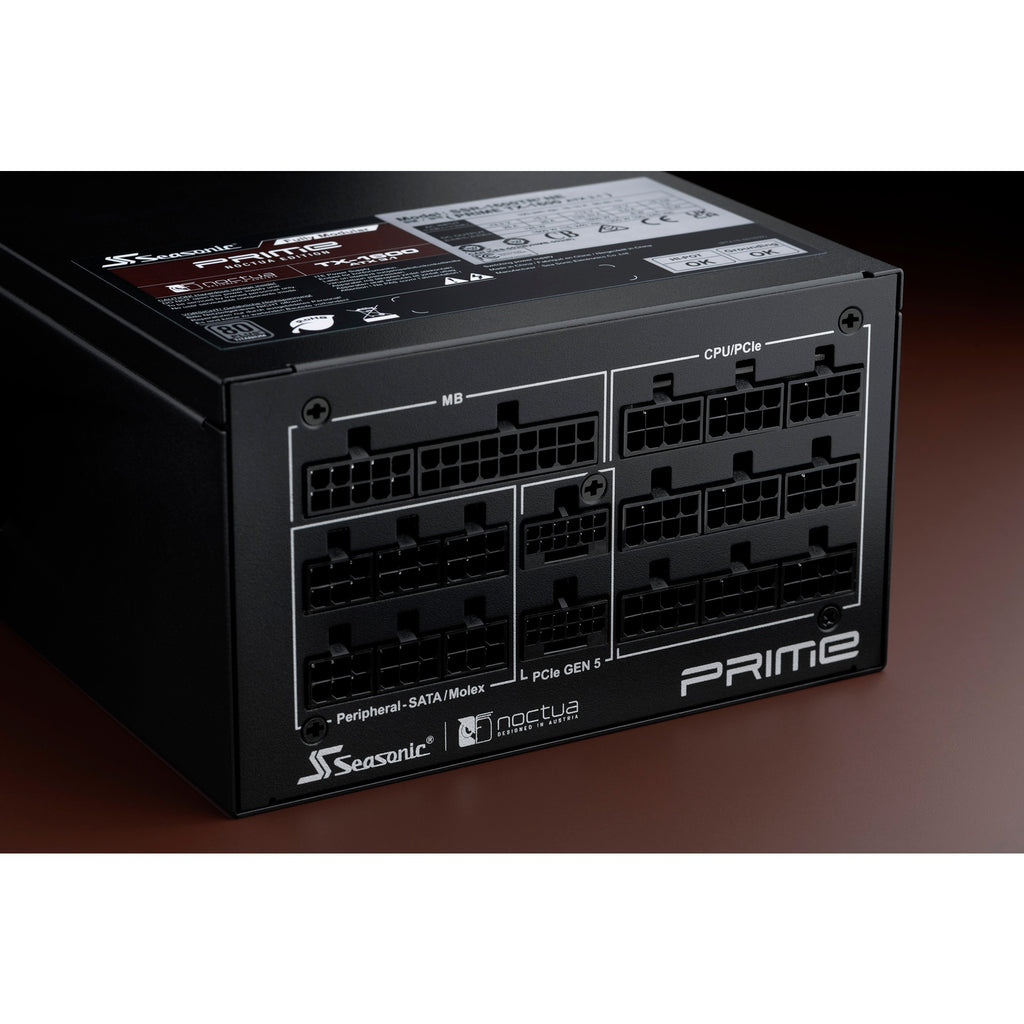 Seasonic prime tx-1600 noctua edition modulaire 1600 watt voeding (zwart, 2x 12vhpwr, 6x pcie)