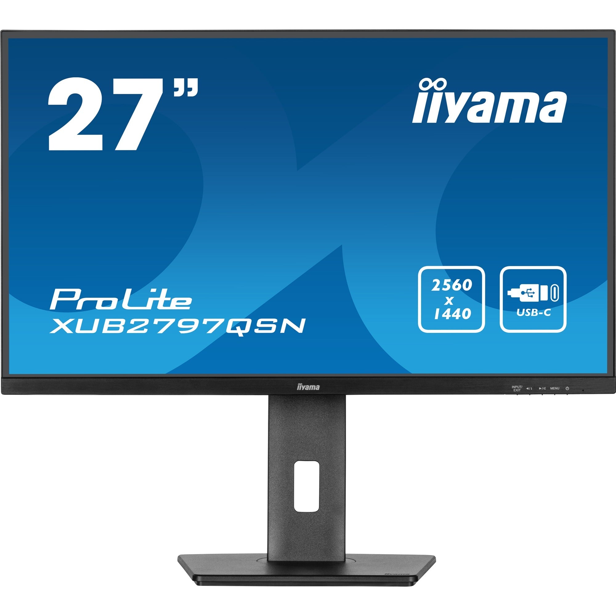 Iiyama prolite xub2797qsn-b2 27 monitor (zwart, hdmi, displayport, 4x usb-a, usb-c, rj-45)