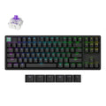 Keychron k8 he-j1 rgb mechanisch toetsenbord (zwart, us lay-out (qwerty), gateron double-rail magnetic nebula, 80% (tkl) , rgb leds, cherry double-shot pbt, hot swap, usb-c | 2.4 ghz | bluetooth 5.1)