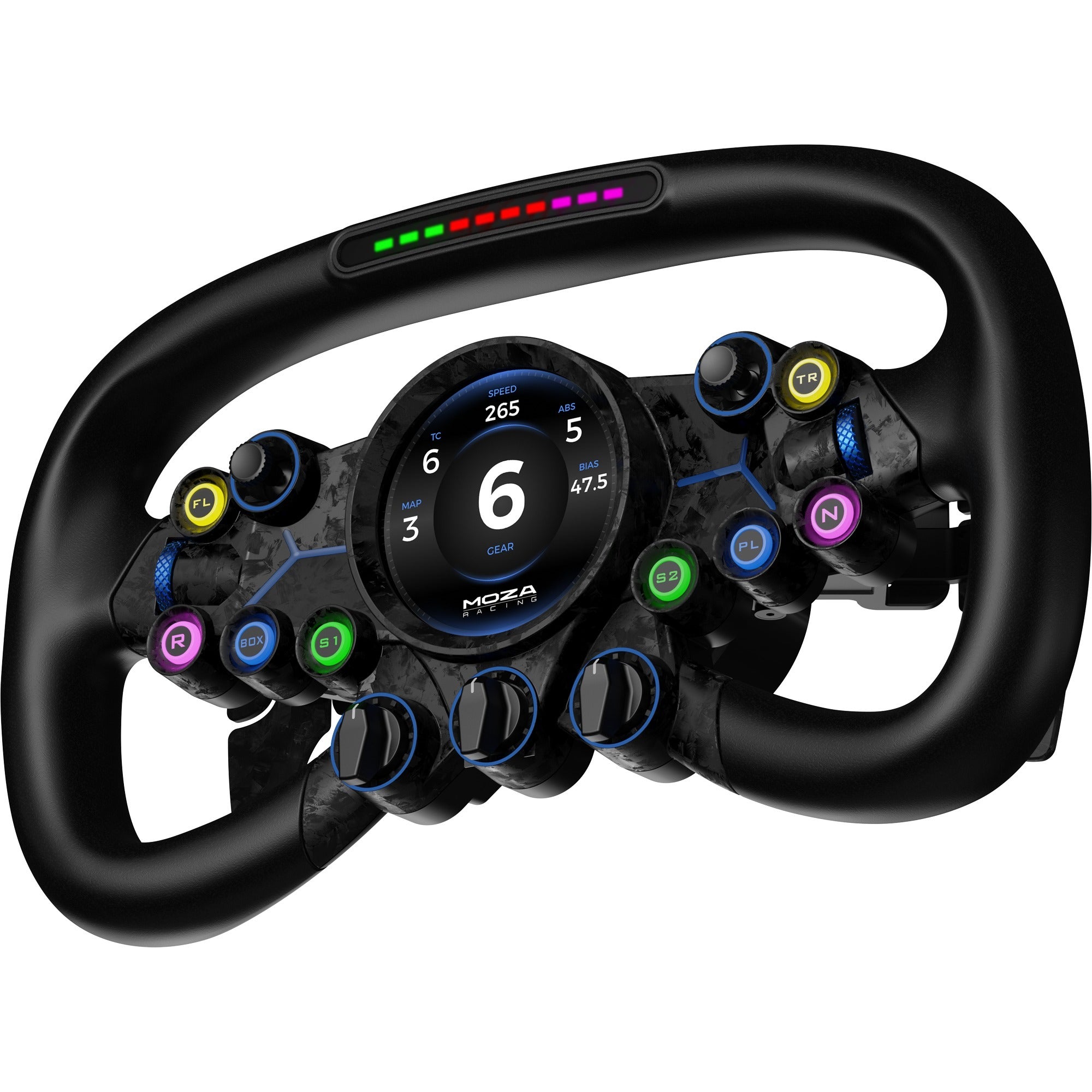 Moza vision gs stuur add-on (zwart carbon)