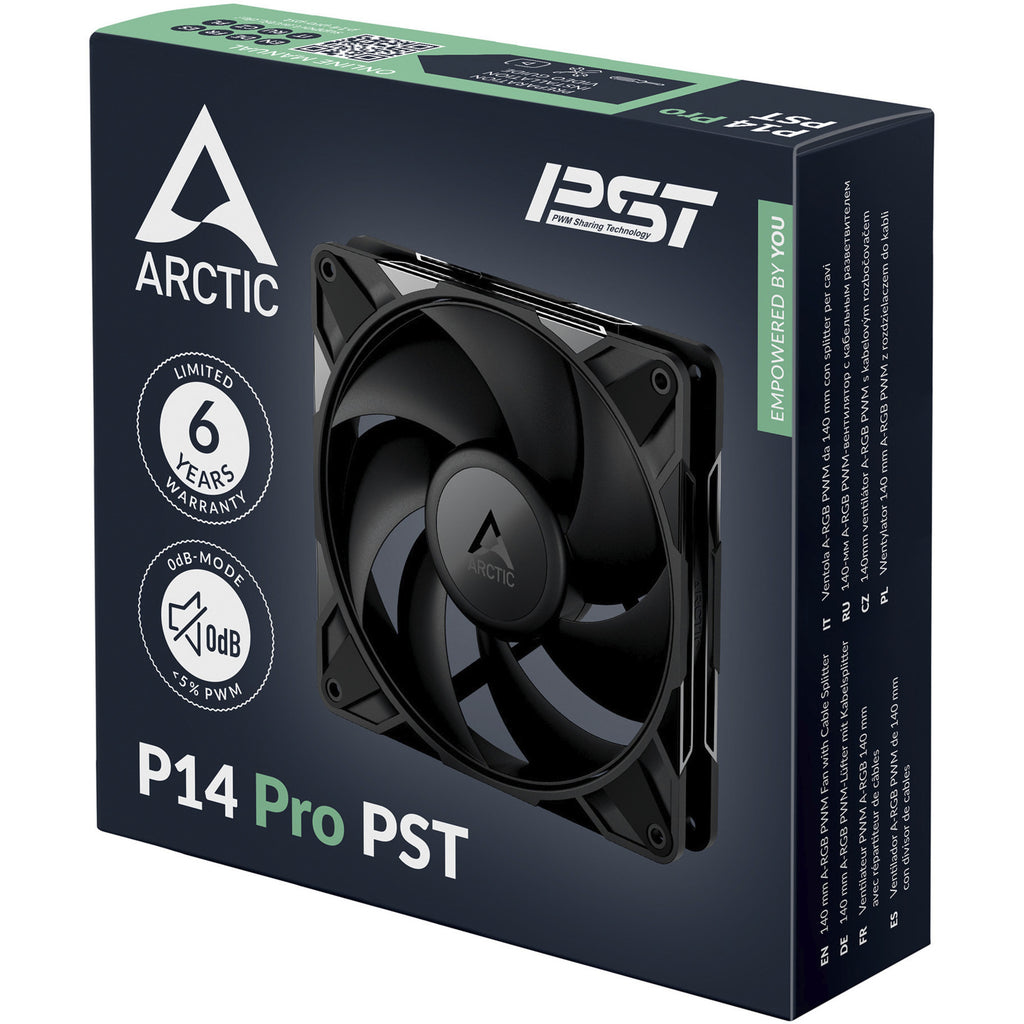 Arctic p14 pro pst case fan (zwart, 140 x 140 x 27 mm, pwm)