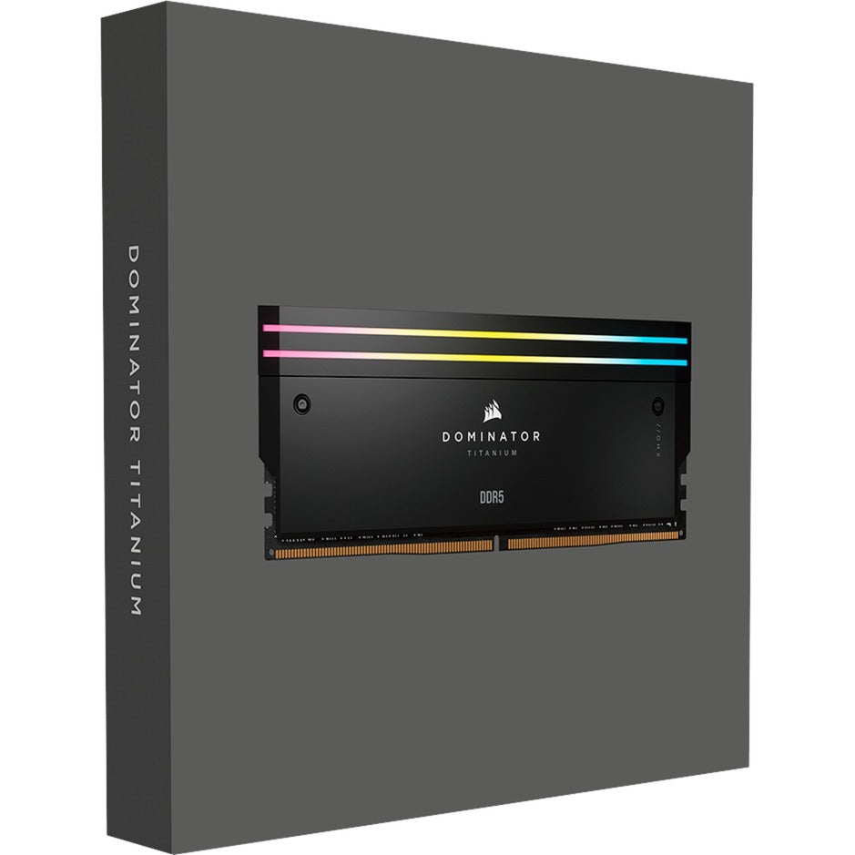 Corsair dominator titanium rgb 64 gb ddr5-6400 (2x 32 gb) werkgeheugen (zwart, cmp64gx5m2b6400c32, xmp 3.0)