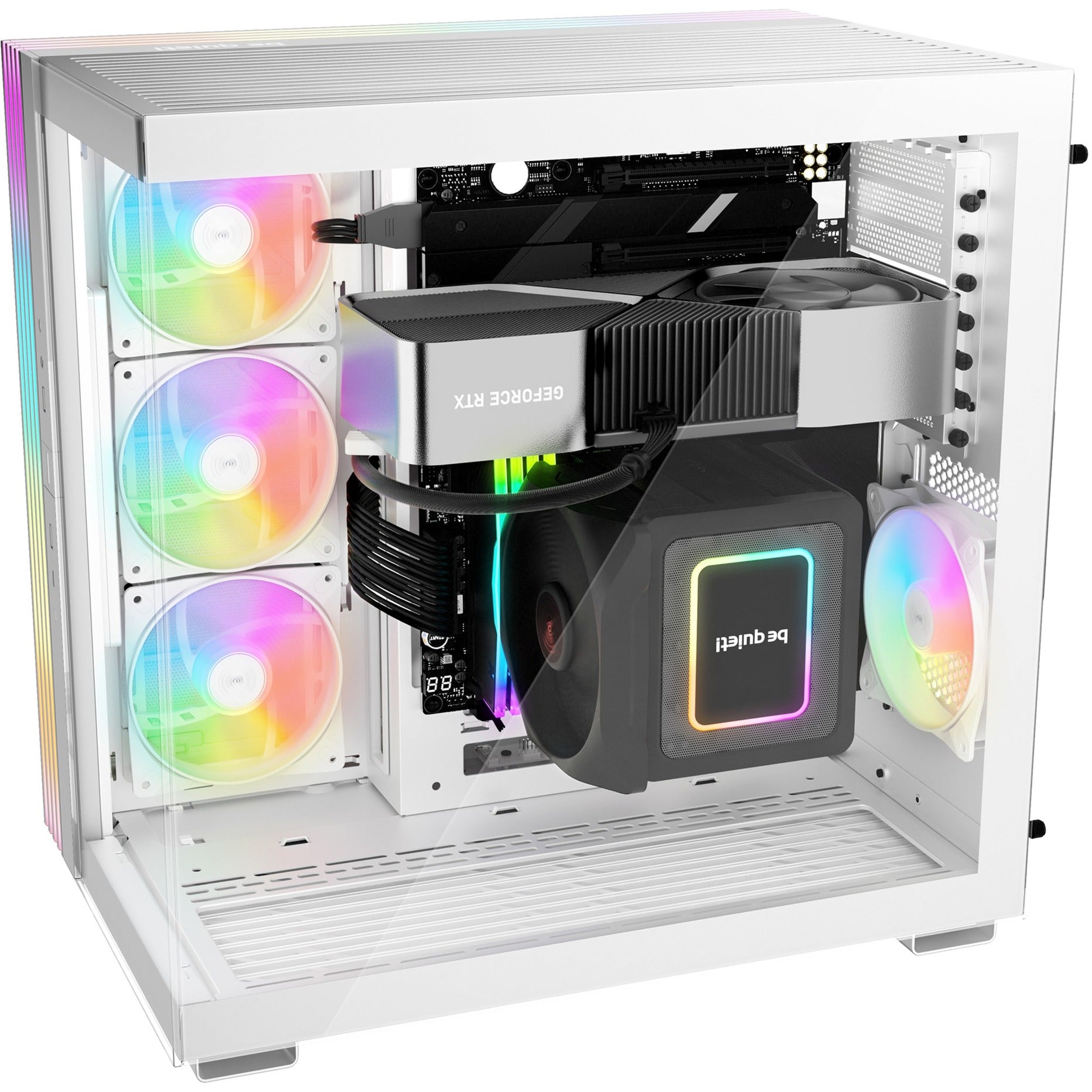 Be quiet! light base 600 lx midi tower behuizing (wit | 2x usb-a | 1x usb-c | rgb | tempered glass)