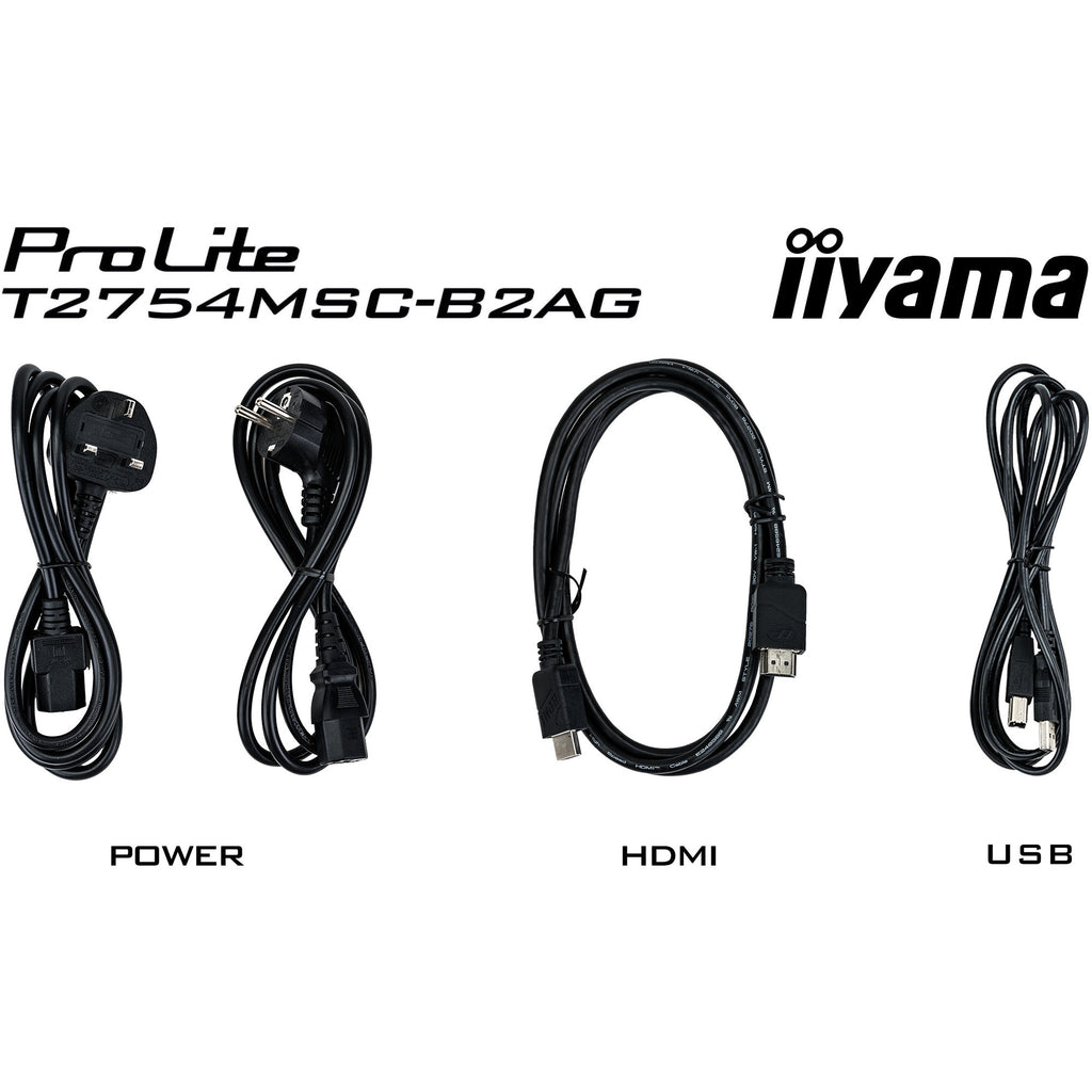 Iiyama prolite t2754msc-b2ag 27 touchscreen monitor (zwart (mat), touch, vga, hdmi, audio, usb)