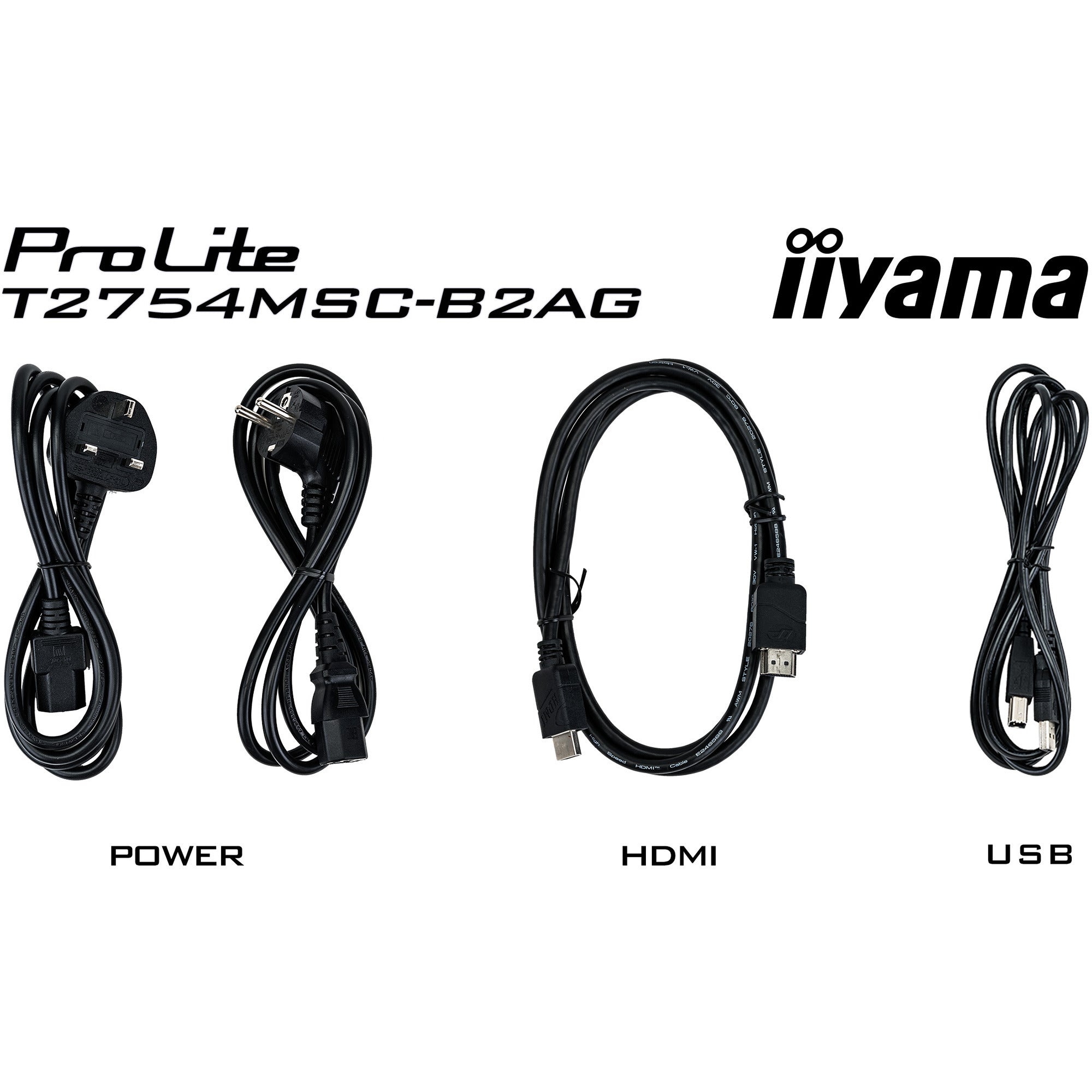 Iiyama prolite t2754msc-b2ag 27 touchscreen monitor (zwart (mat), touch, vga, hdmi, audio, usb)