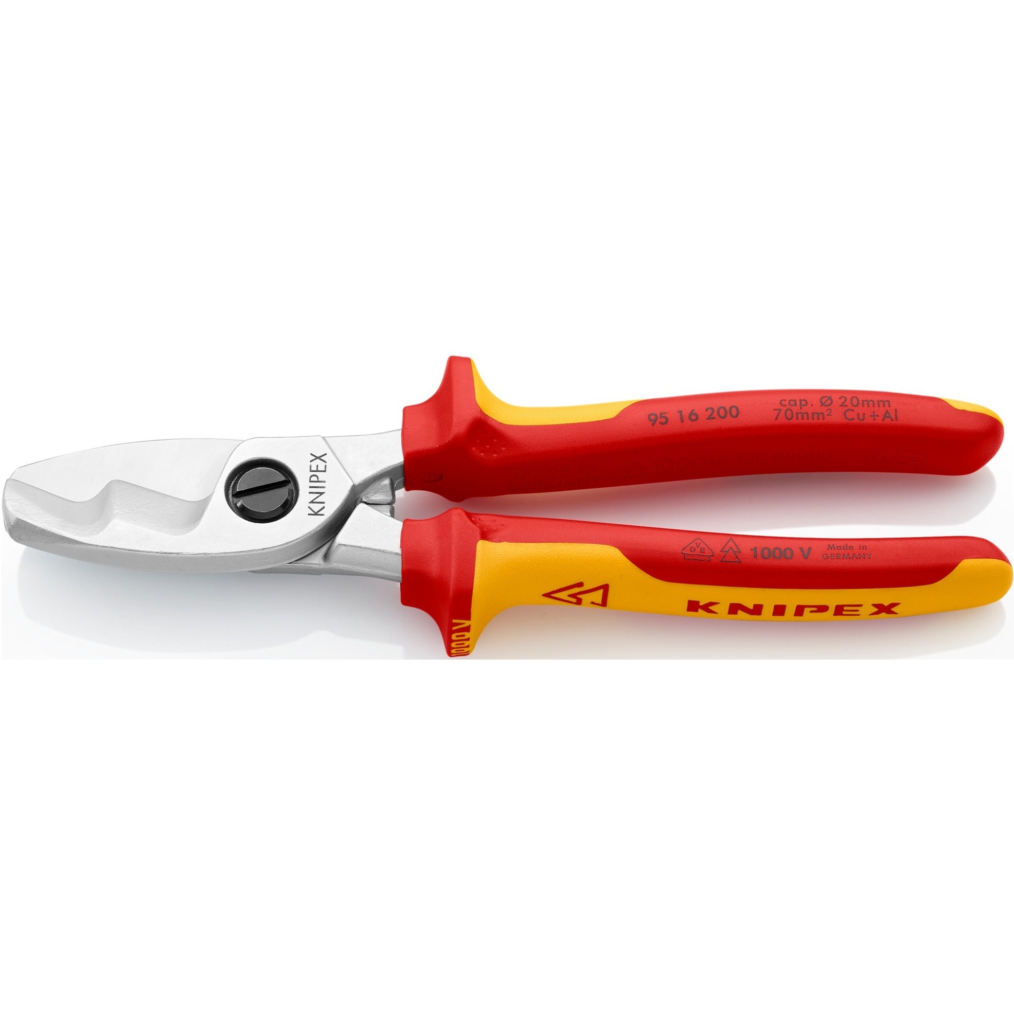 Knipex kabelschaar vde met dubbele snijkanten 9516200 kniptang