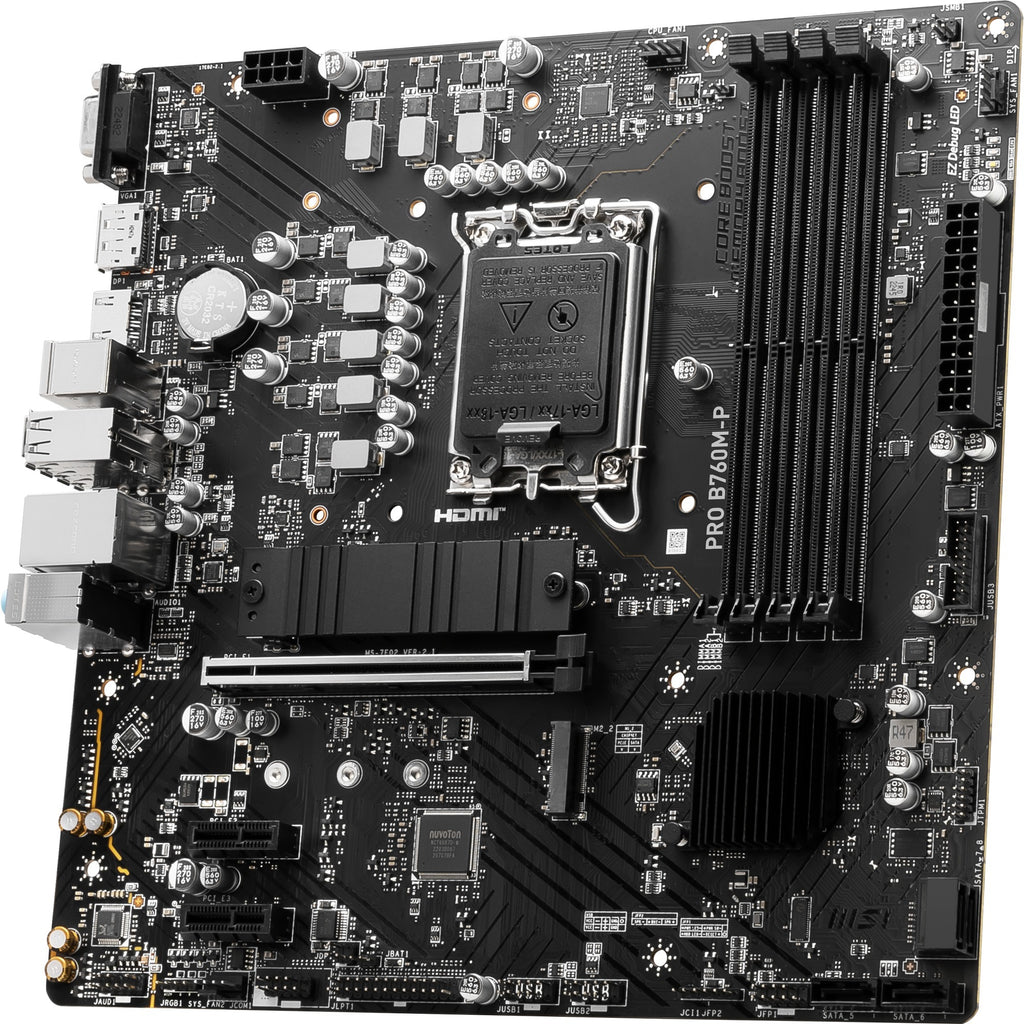 Msi pro b760m-p socket 1700 moederbord (zwart, raid, gb-lan, sound, µatx)