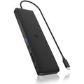 Icy box ib-dk2116-c 11-in-1 mobile dockingstation with triple video output (zwart, hdmi, displayport, lan, usb type-c)
