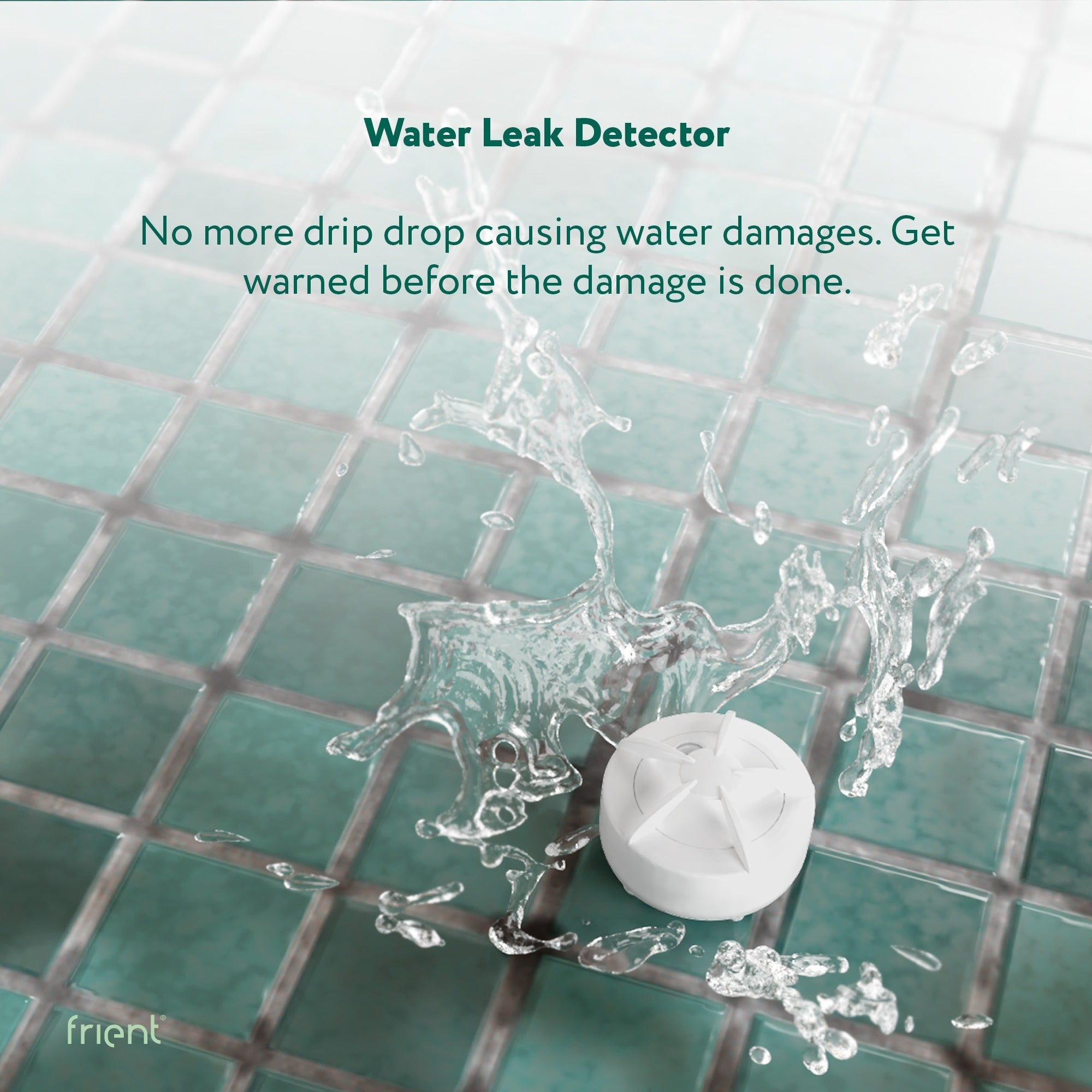 Frient water leak detector melder (wit, zigbee 3.0)