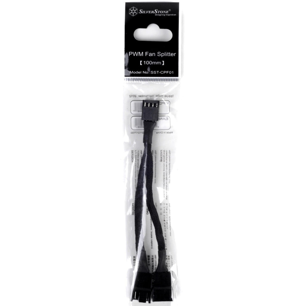 Silverstone sst-cpf01 splitterkabel (zwart, 10 centimeter)