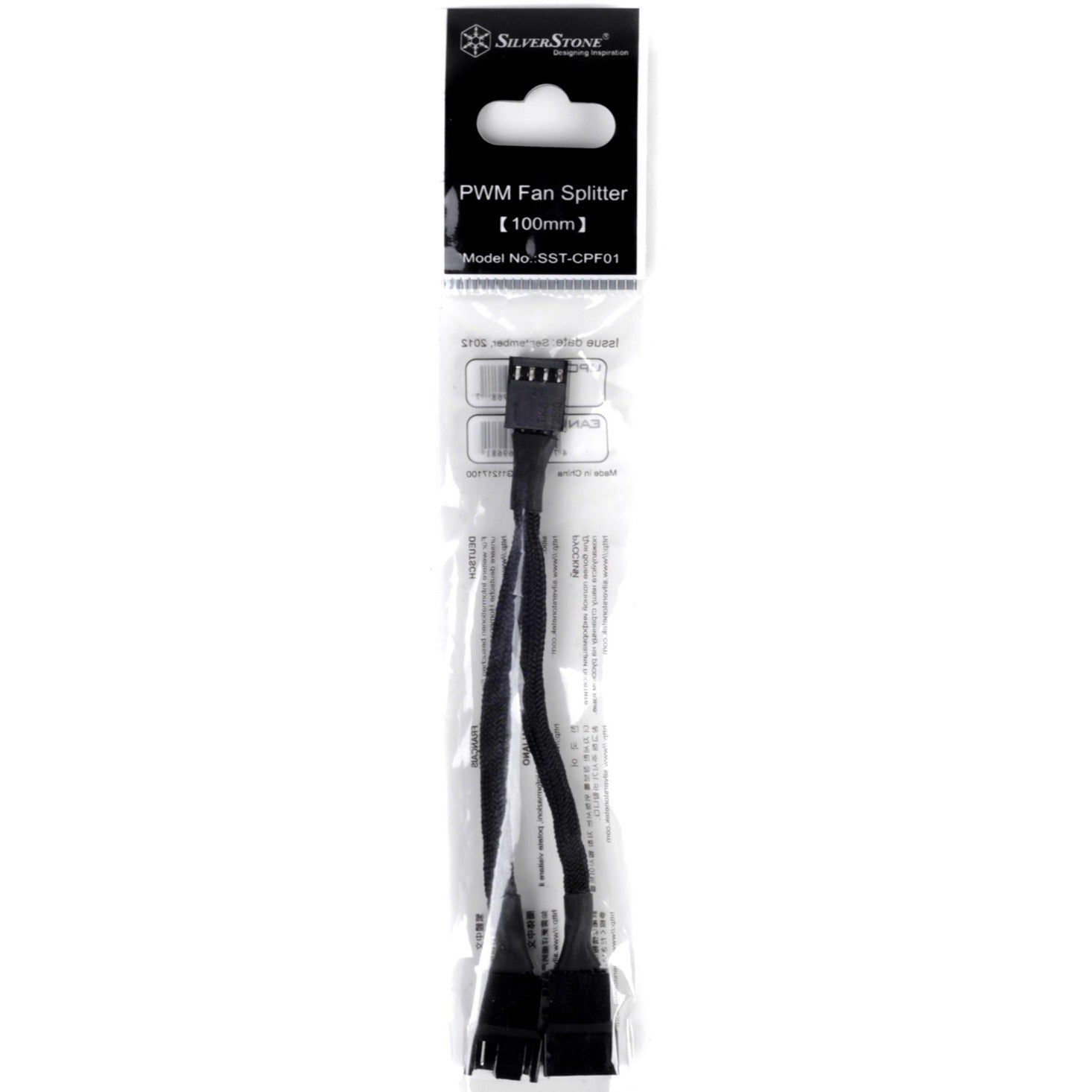 Silverstone sst-cpf01 splitterkabel (zwart, 10 centimeter)