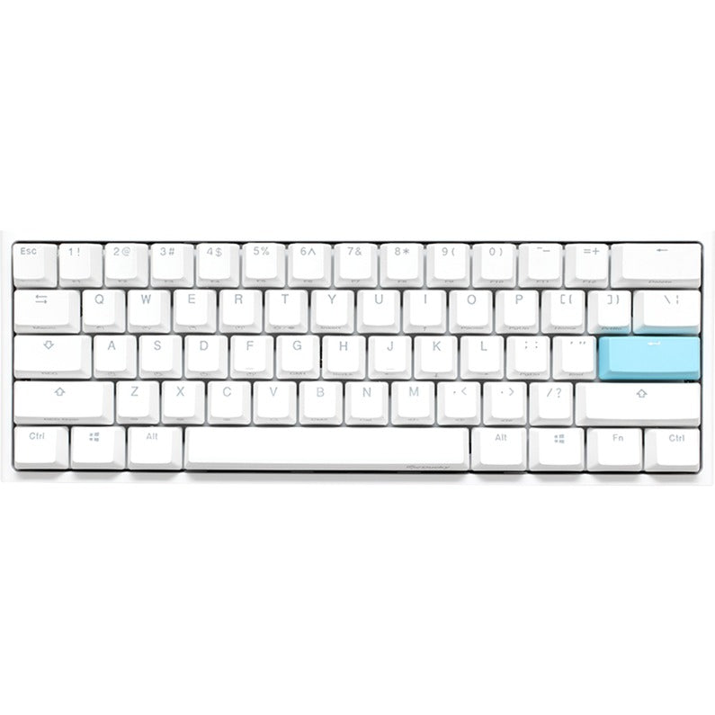 Ducky one 2 pro mini white classic, gaming toetsenbord (wit, us lay-out, cherry mx silent red, rgb led, double-shot pbt, quack mechanics, 60%)