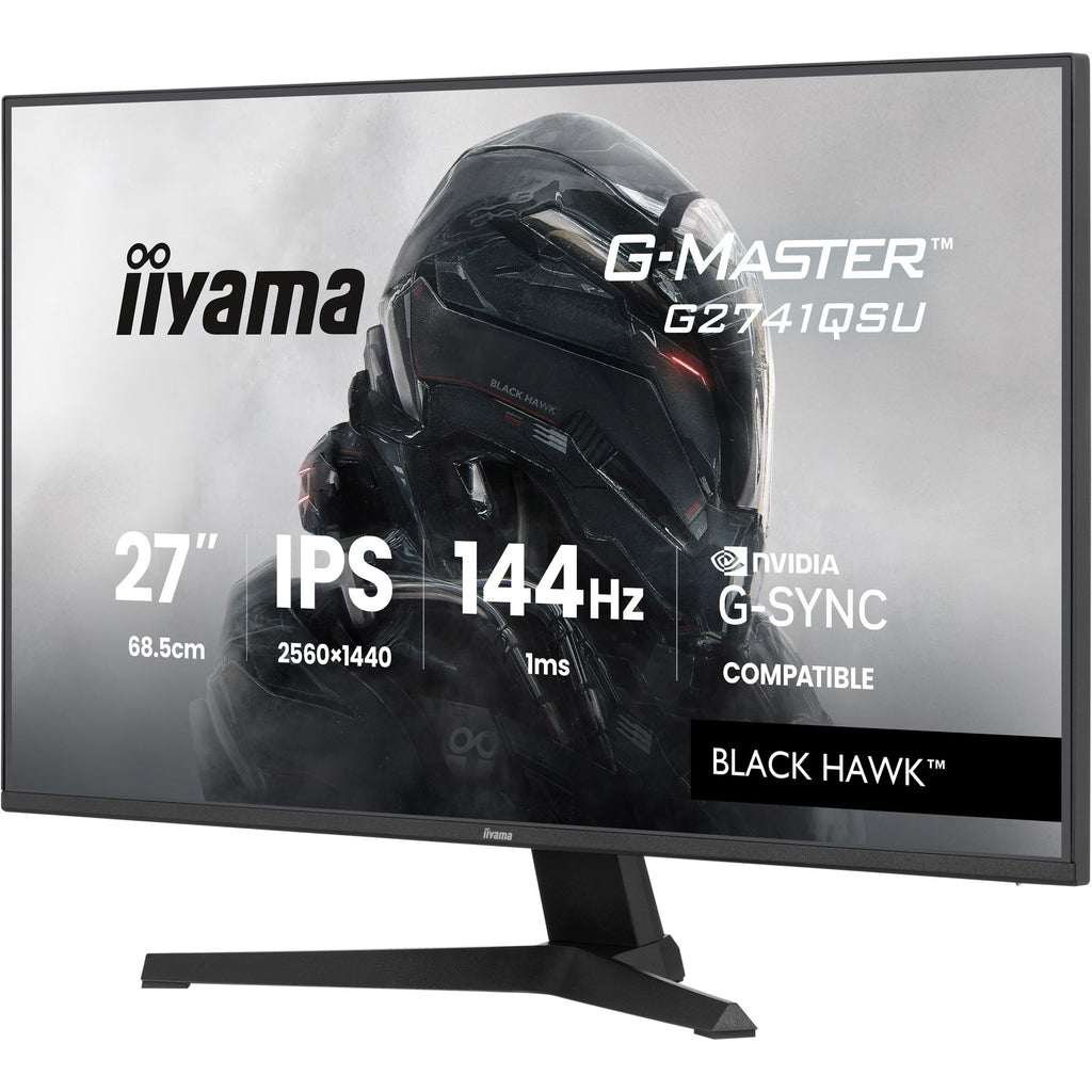 Iiyama g-master black hawk g2741qsu-b1 27 gaming monitor (zwart, hdmi, displayport, 2x usb-a, usb-b, 144 hz)