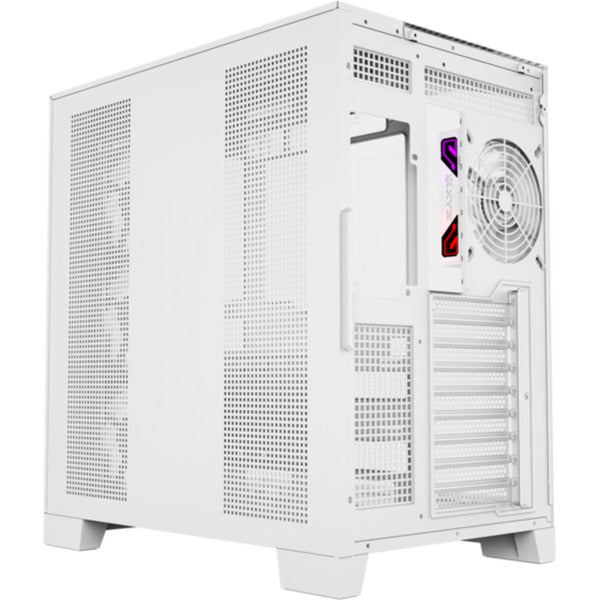 Xyz pc gear tesseract a-rgb midi tower behuizing (wit | 2x usb-a | 1x usb-c | rgb | tempered glass)