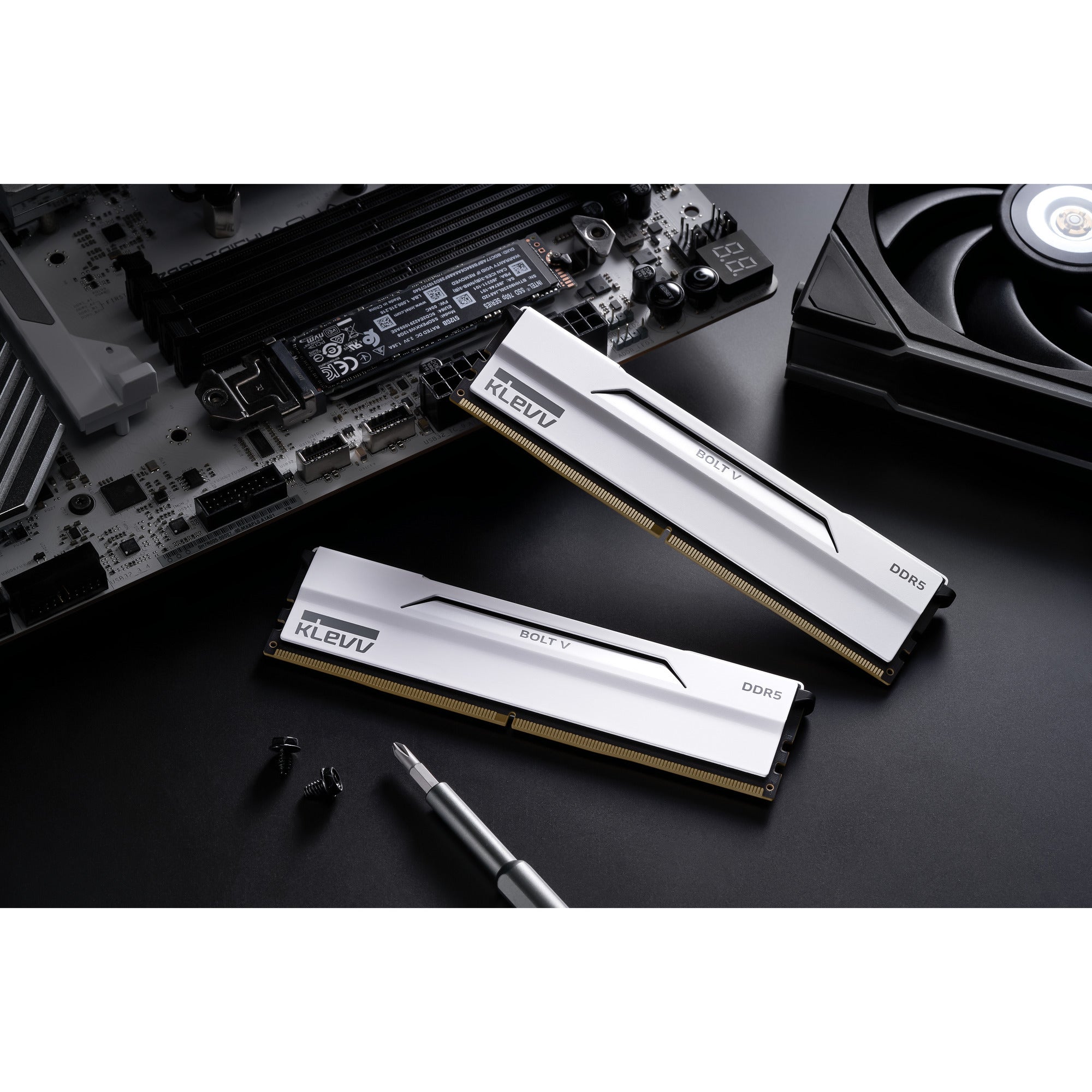 Klevv bolt v 32 gb ddr5-6000 (2x 16 gb) werkgeheugen (wit, kd5agua80-60a300i, xmp 3.0, expo)