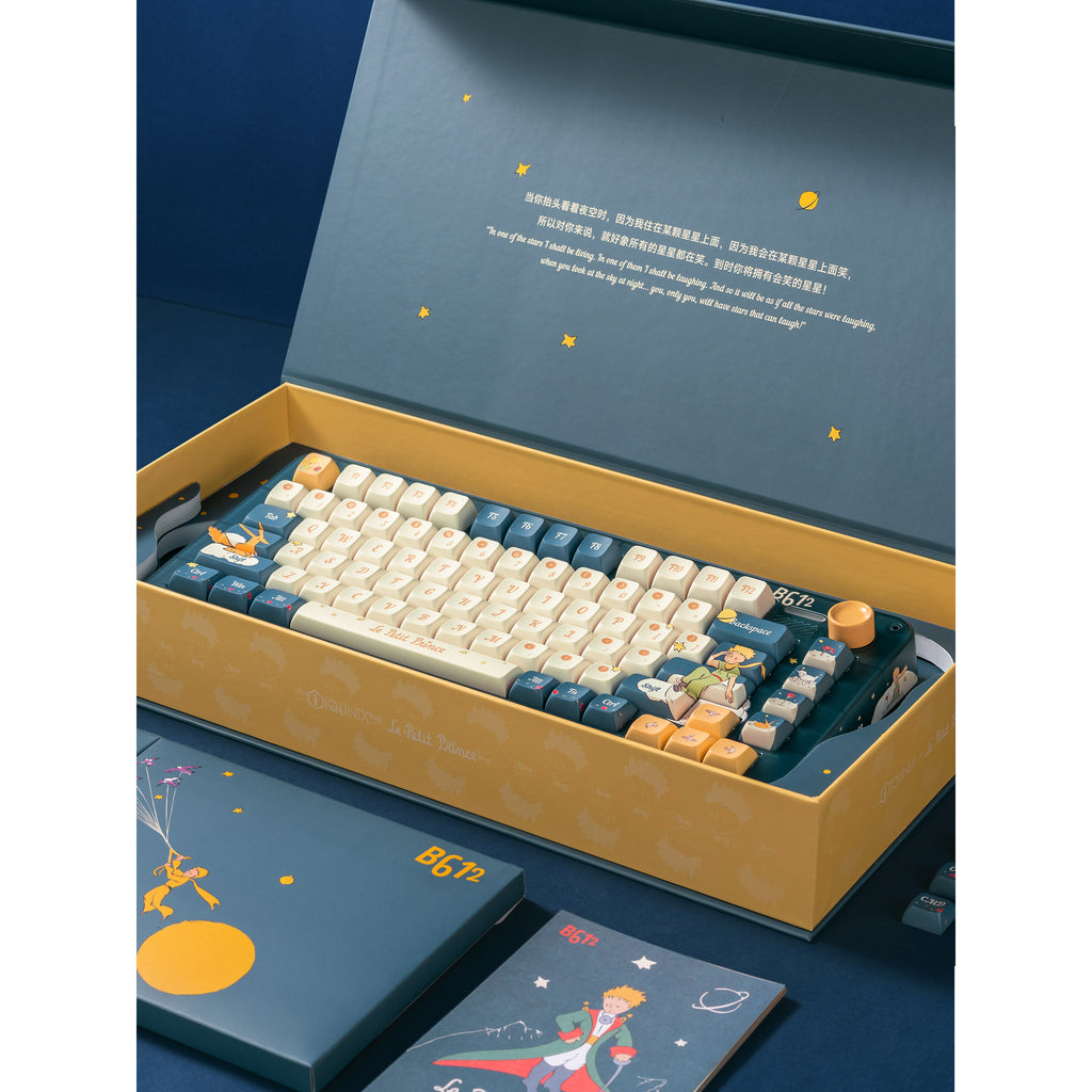 Iqunix zx75 sky encounter wireless mechanical keyboard (blauw, us lay-out (qwerty), gateron red, 75%, rgb leds, hot-swappable, double-shot pbt, 2.4ghz | bluetooth 5.1 | usb-c)