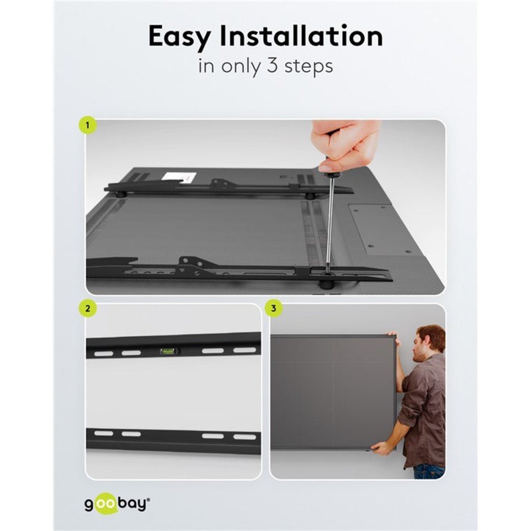 Goobay tv wall mount fixed 43 - 100 inch (109 - 254 cm), max. 70 kg wandmontage (zwart)