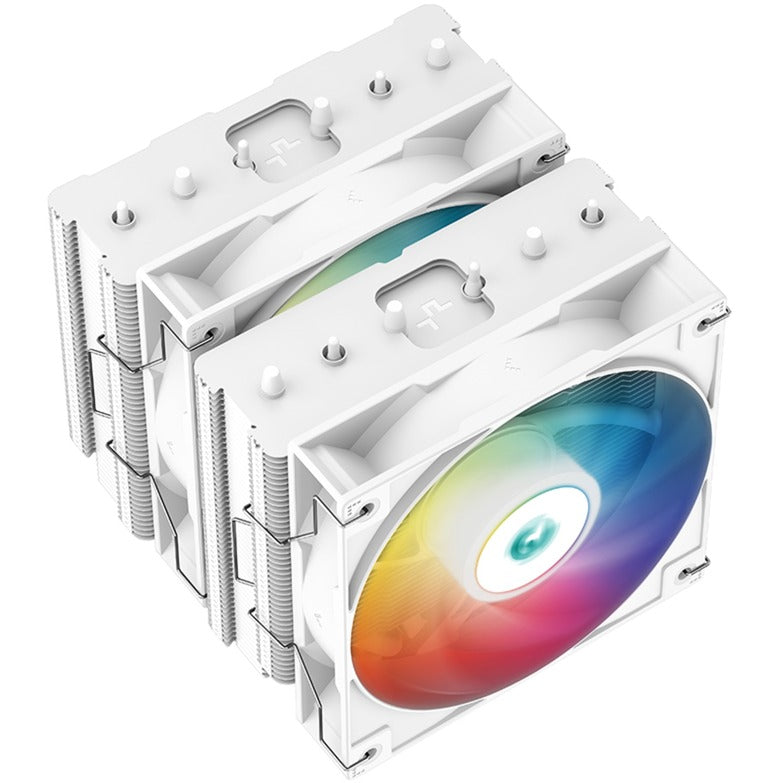 Deepcool ag620 wh argb cpu-koeler (wit, 4-pin pwm, rgb led)