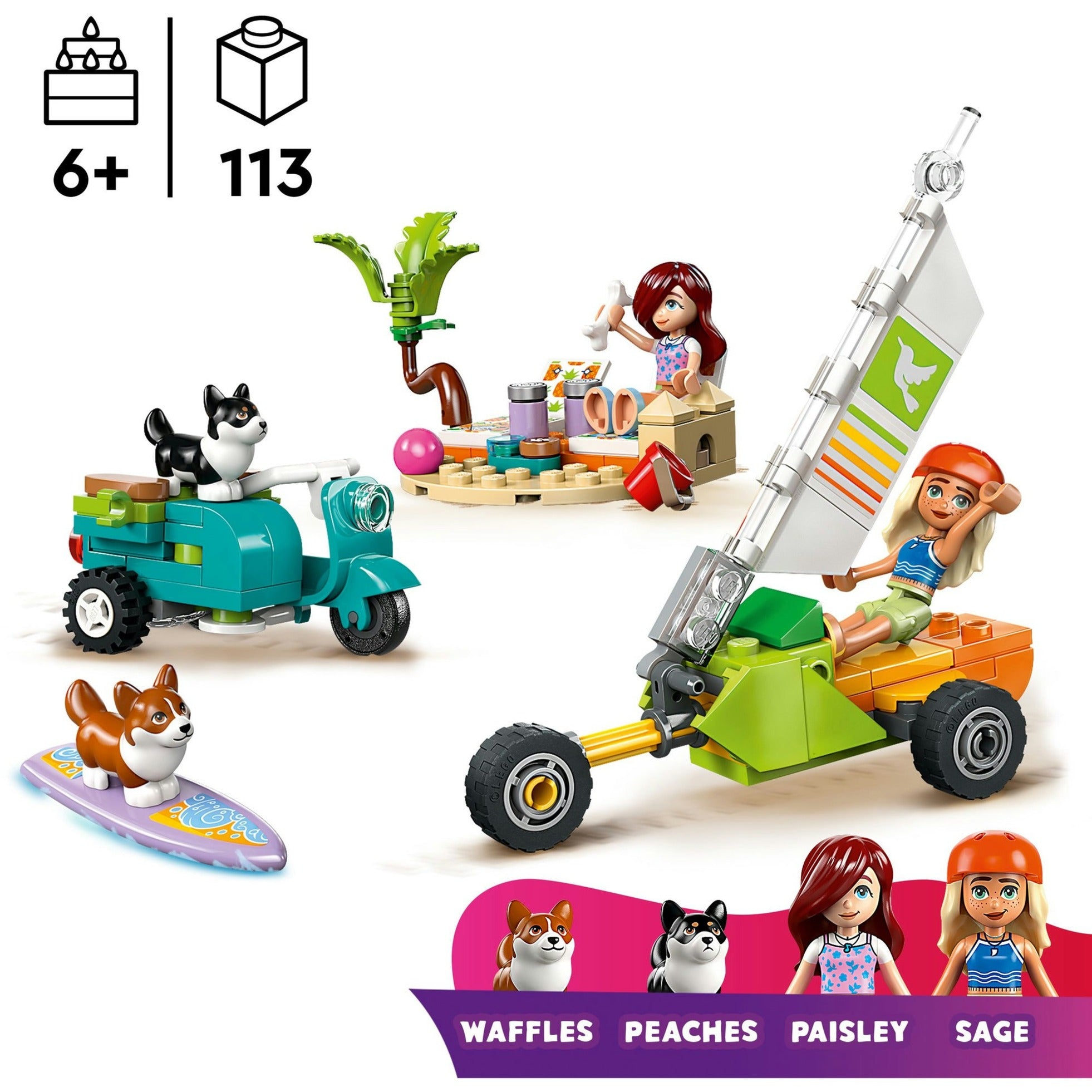 Lego friends - surf- en scooterplezier met de honden constructiespeelgoed (42641)