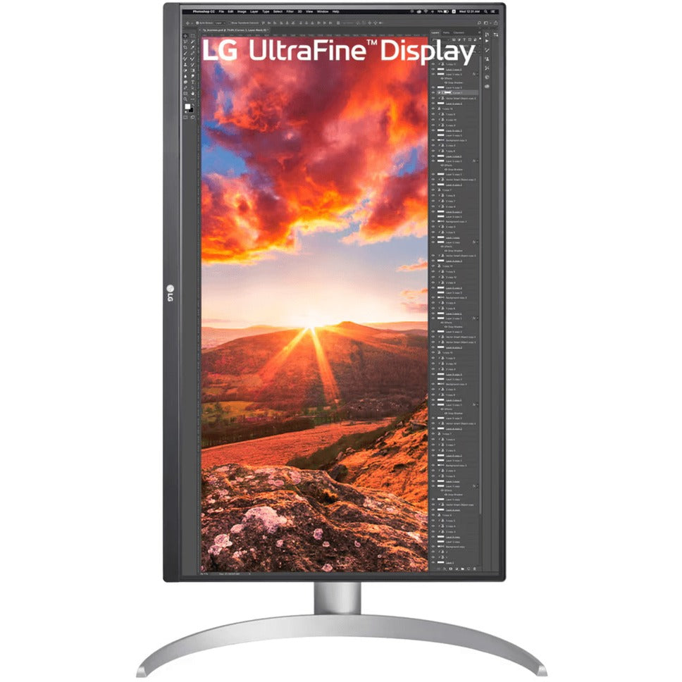 Lg ultrafine 27up850k-w 27 4k uhd monitor (zilver zwart, 2x hdmi, displayport, 2x usb-a, usb-c)