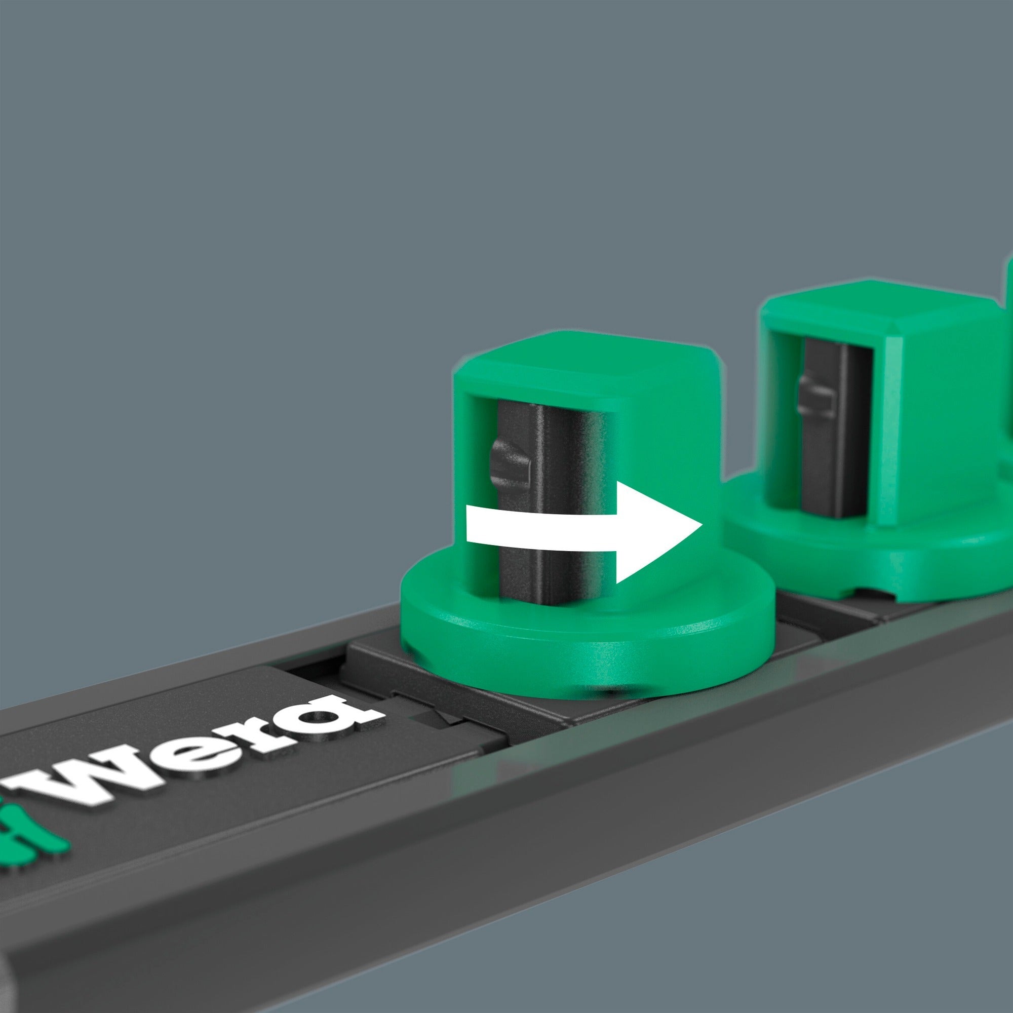 Wera 9608 dop-magneetstrip b impaktor imperial 1 dopsleutel (zwart groen, 9‑delig)