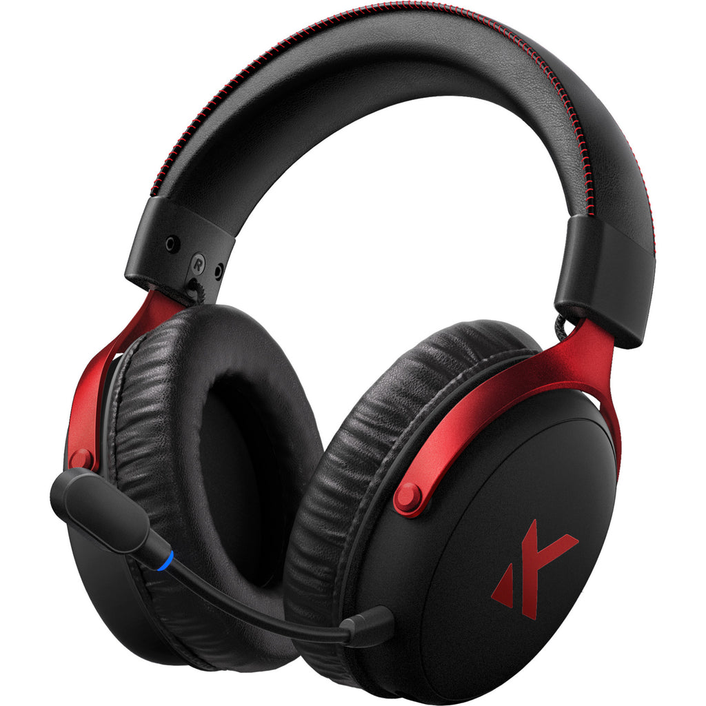 Mchose v9 pro wireless over-ear gaming headset (zwart rood, pc laptop playstation switch smartphone, 2.4g bluetooth wired type-c)
