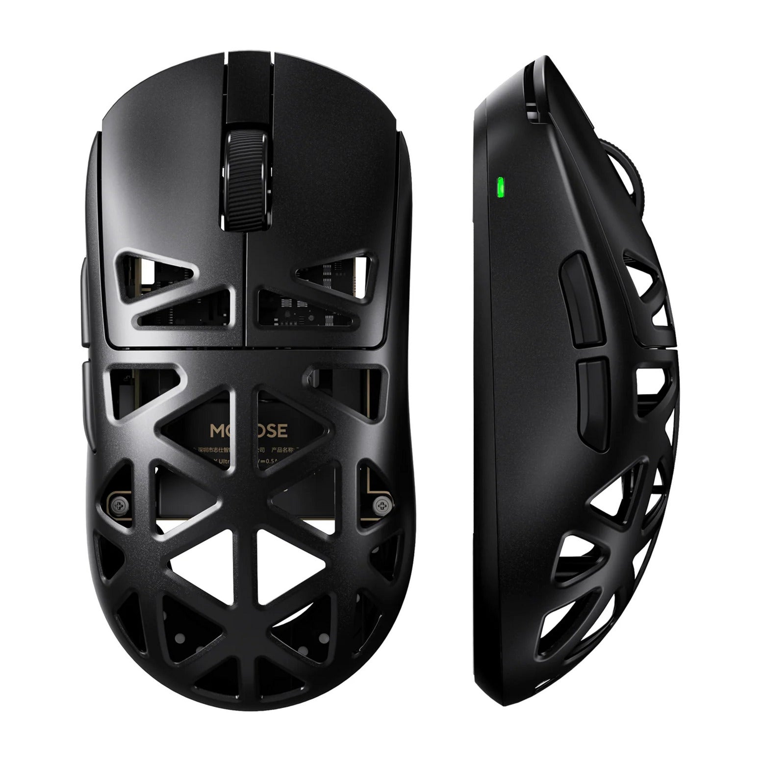 Mchose a7x ultra magnesium alloy wireless gaming mouse (zwart, tot 40.000 dpi, 2.4 ghz usb-c bluetooth)