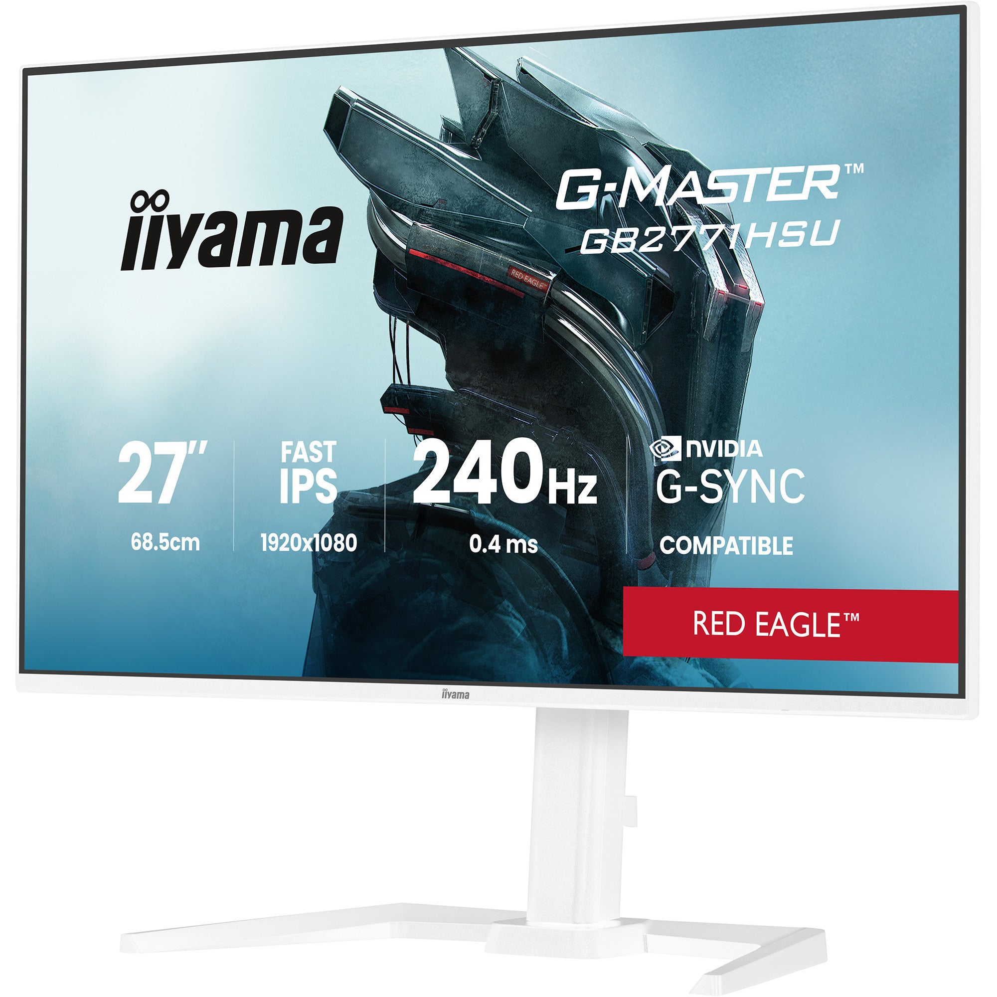 Iiyama g-master red eagle gb2771hsu-w1 27 gaming monitor (wit (mat), 2x hdmi, displayport, usb-a, usb-c, 240 hz)