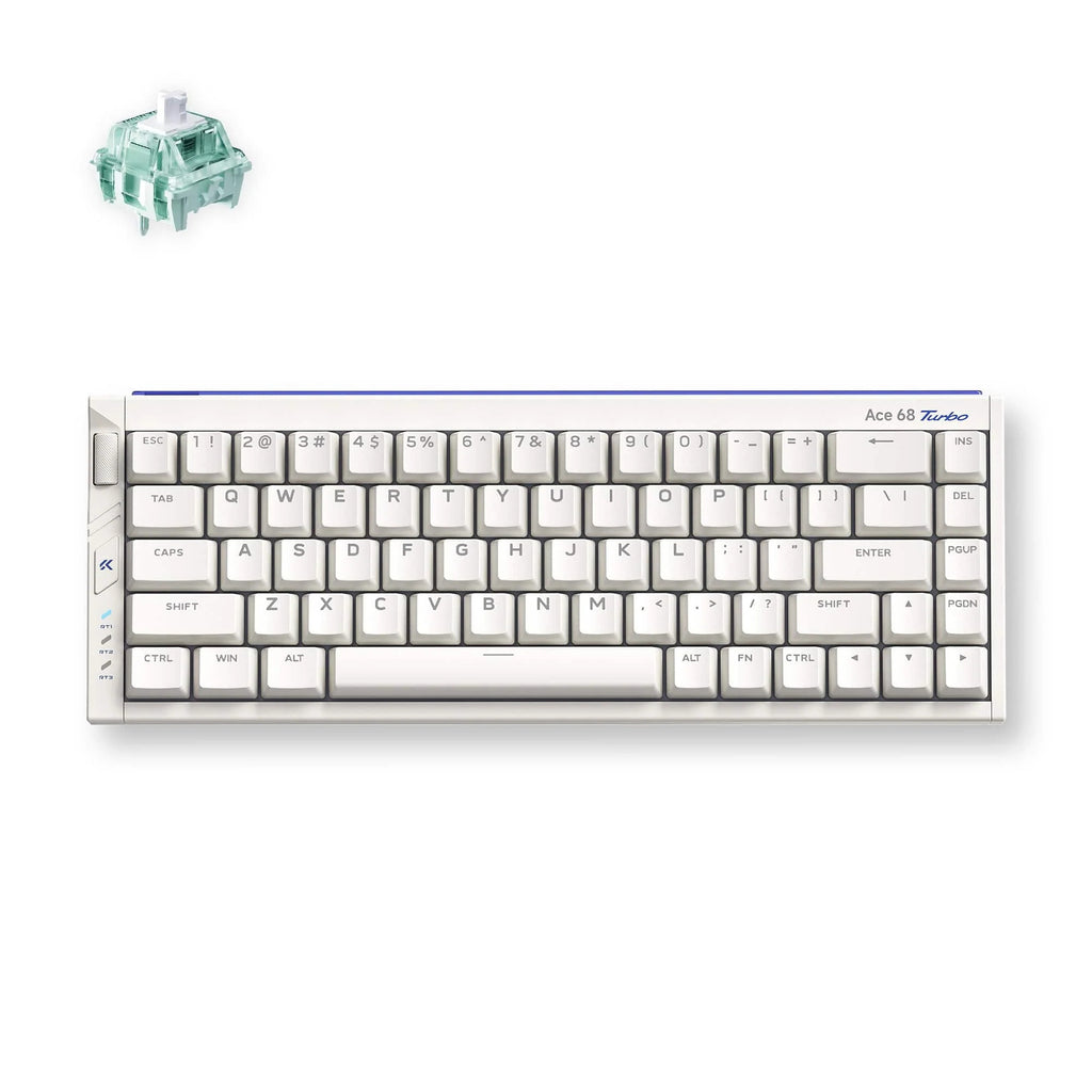 Mchose ace 68 turbo full-aluminum esports hall effect keyboard (wit, us lay-out (qwerty), gateron magnetic jade pro, 65%, 8k, rgb, hot swap, usb-c, hall effect sensor)