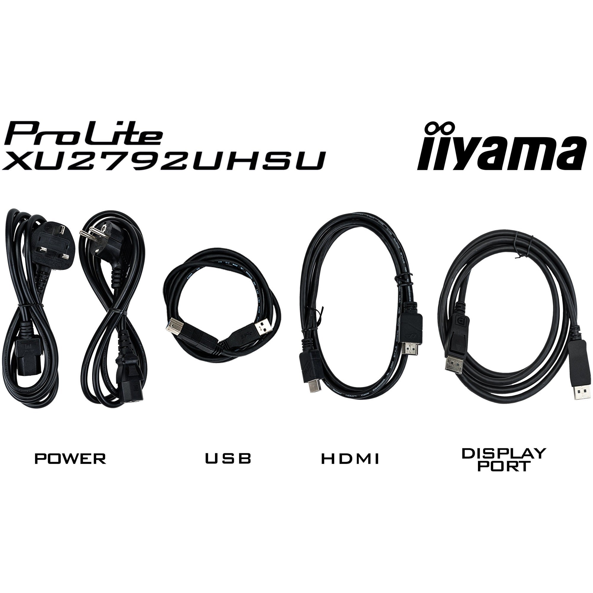 Iiyama prolite xu2792uhsu-b6 27 4k uhd monitor (zwart, hdmi, displayport, 3x usb-a, usb-b, usb-c)