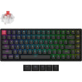 Keychron k2 qmk-j1 rgb mechanisch toetsenbord (zwart, us lay-out (qwerty), super red, 75%, rgb leds, cherry double-shot pbt, hot swap, bluetooth 5.2 | usb-c)