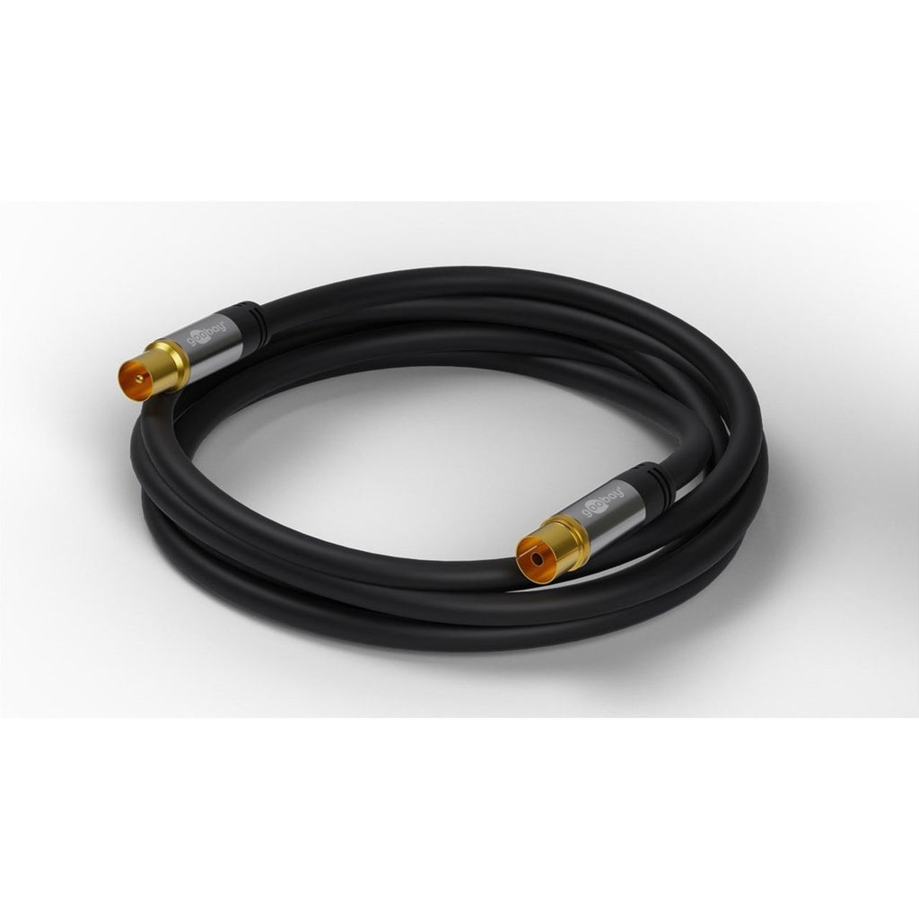 Goobay tv antennekabel (zwart, 10 meter, 135 db)