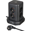 Brennenstuhl stekkerdoos toren met 8 stekkerdozen in 45° opstelling stekkerdoos (zwart, 2x usb a, 1x usb c power delivery)