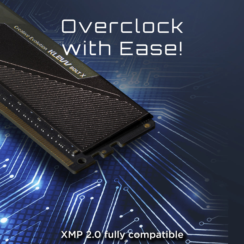 Klevv bolt x 16 gb ddr4-3200 (2x 8 gb) werkgeheugen (zwart, kd48gu880-32a160u, xmp 2.0)