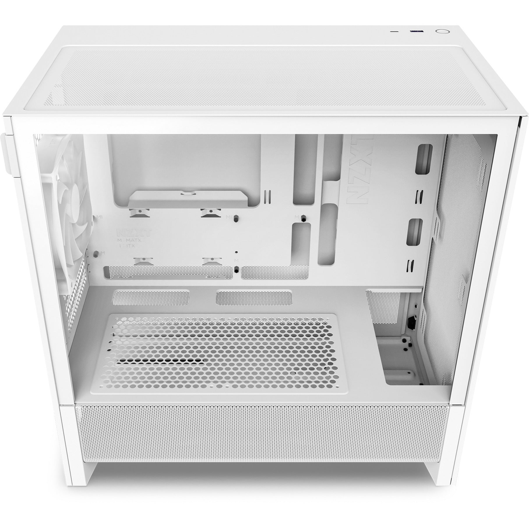 Nzxt h3 flow midi tower behuizing (wit (mat) | 1x usb-a | 1x usb-c | tempered glass)