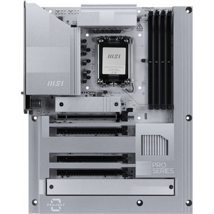 Msi pro z890-s wifi pz socket 1851 moederbord (wit zilver, 2.5gb-lan, wi-fi 7, bt, sound, atx)