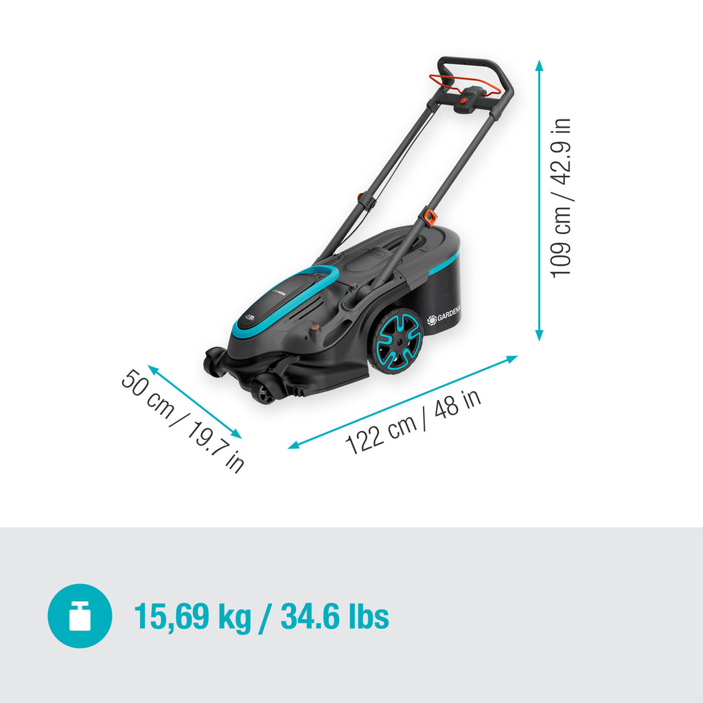 Gardena grasmaaier powermax duo 46 36v (zwart grijs, accu en lader niet inbegrepen)