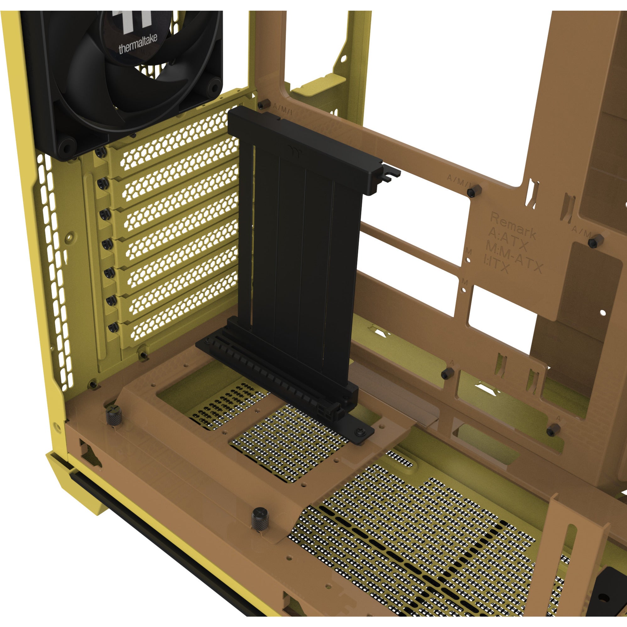 Thermaltake view 390 air butter caramel midi tower behuizing (geel | 2x usb-a | 1x usb-c | tempered glass)