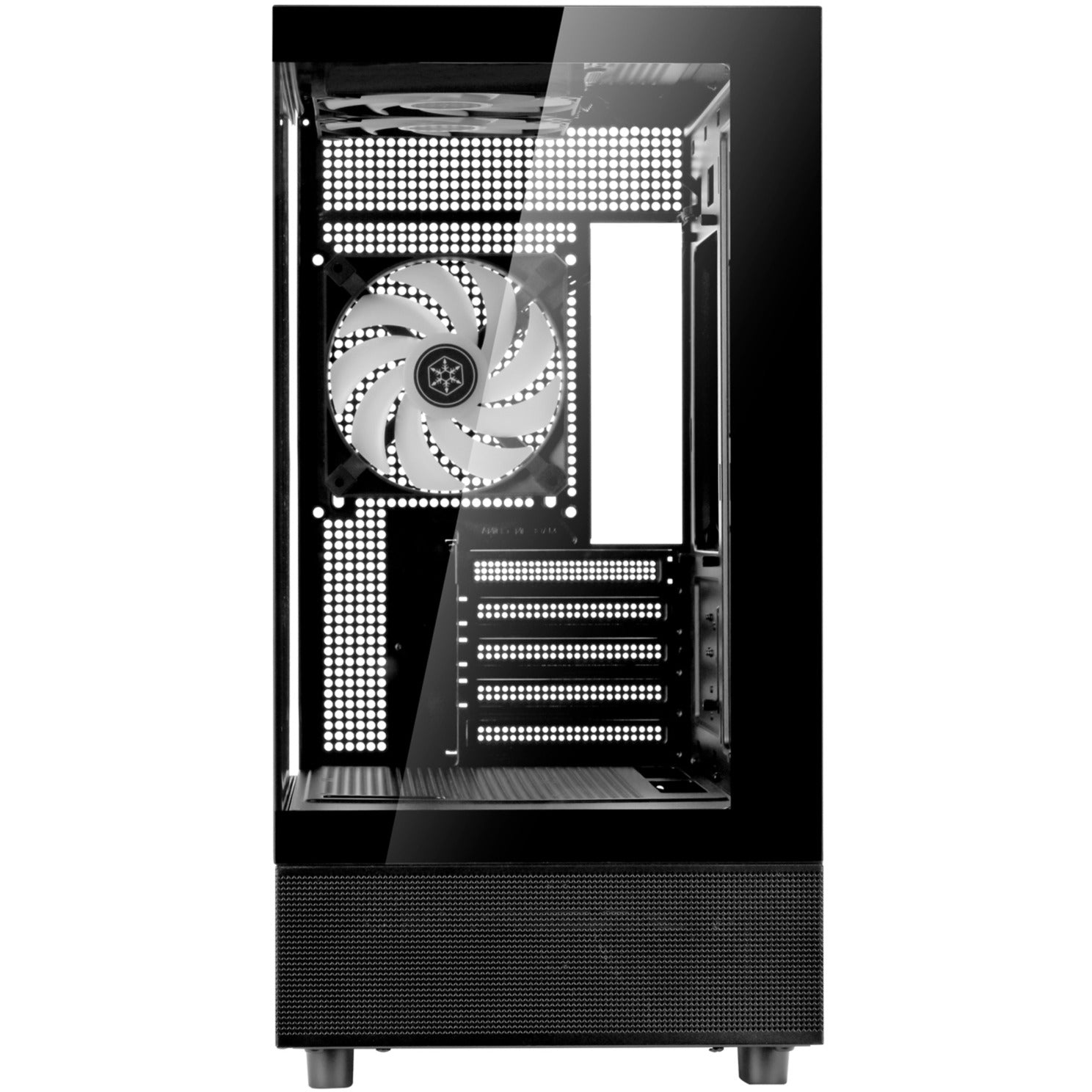 Silverstone lucid 04 mini tower behuizing (zwart | 2x usb-a | 1x usb-c | rgb | tempered glass)