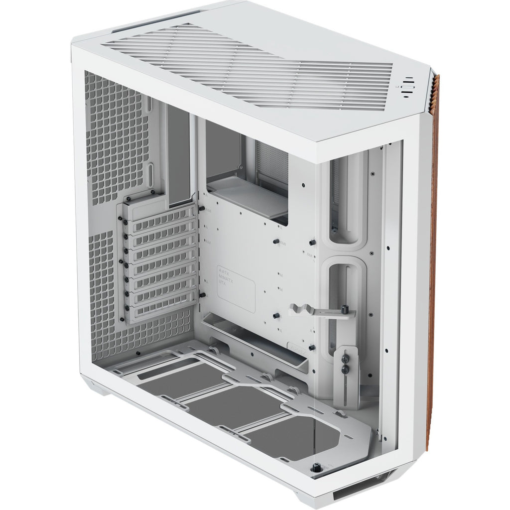 Apnx v1-w-wt-v1 midi tower behuizing (wit houtkleur | 2x usb-a | 1x usb-c | window)