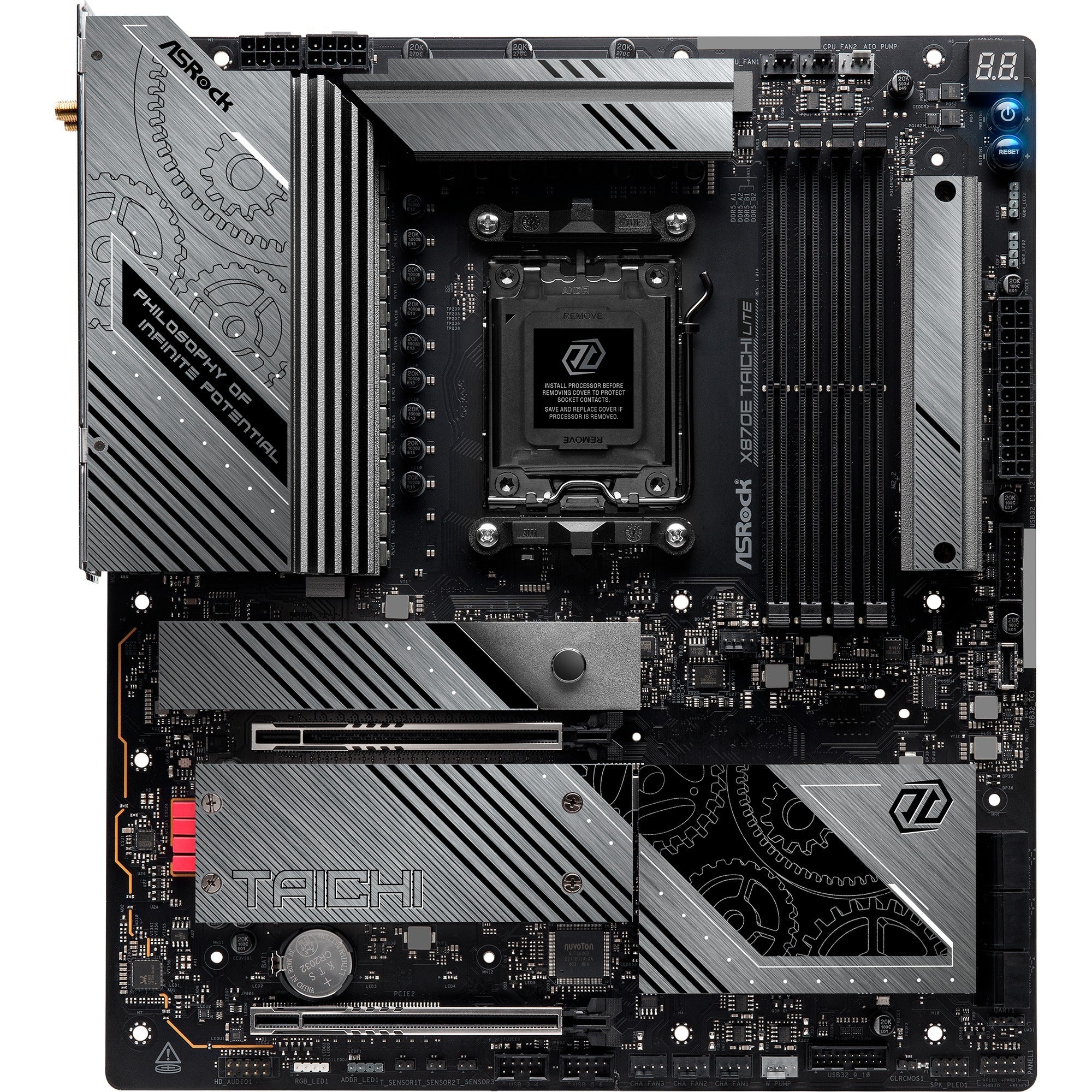 Asrock x870e taichi lite socket am5 moederbord (raid, 5 gb-lan, wi-fi 7, bt, e-atx)