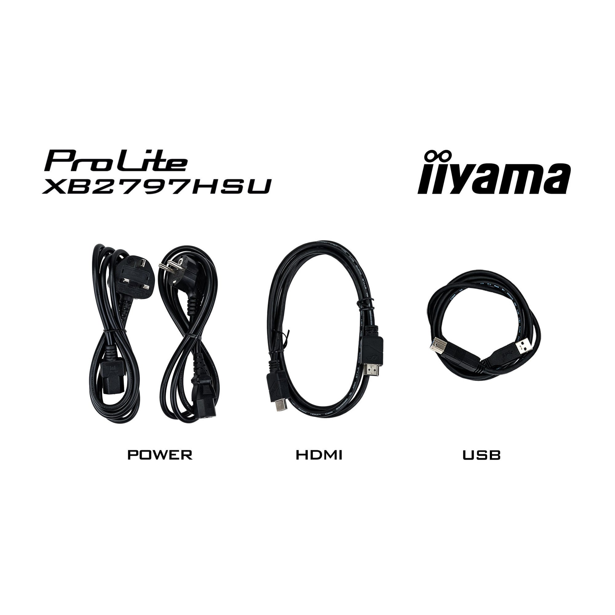 Iiyama prolite xb2797hsu-b1 27 monitor (zwart, 120 hz, hdmi, displayport, usb-c, audio)